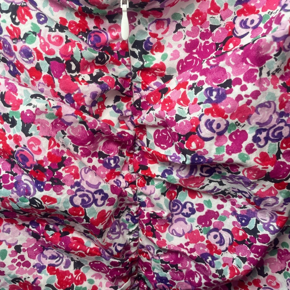Urban Revivo Ruched Puff Sleeve Dress Size 6 - Picture 7 of 9